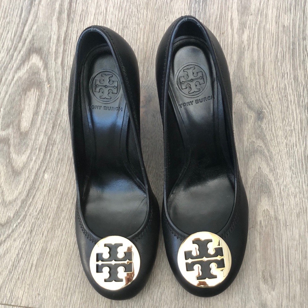 Tory Burch black wedges